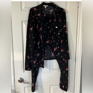 Como Vintage Black and red Martini Pajama Set